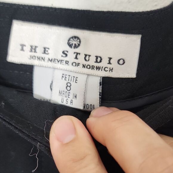 The Studio John Meyer of Norwich Wool Black Lined Trousers NWT Size 8P - Picture 3 of 11